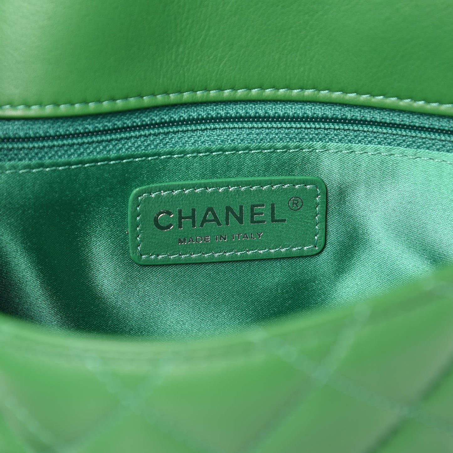 Calfskin Quilted Tender Touch Flap Bag Green