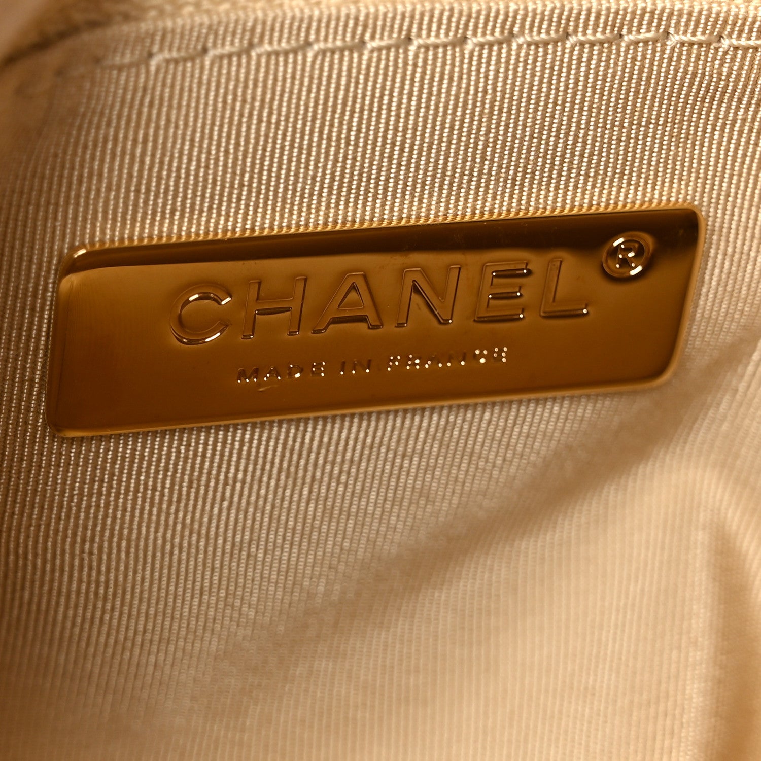 Chanel Shiny Goatskin Quilted Medium Chanel 19 Flap Beige 6 of 11
