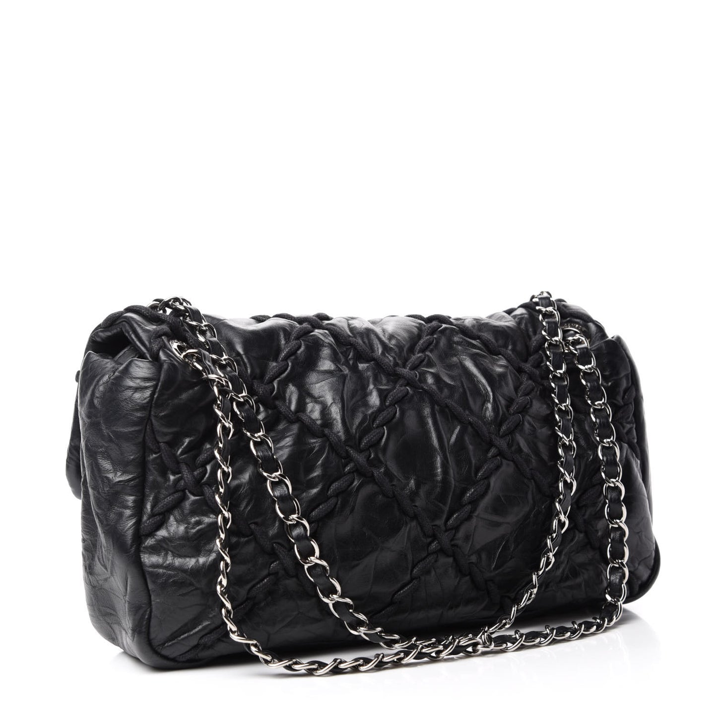 Calfskin Medium Ultra Stitch Flap Black