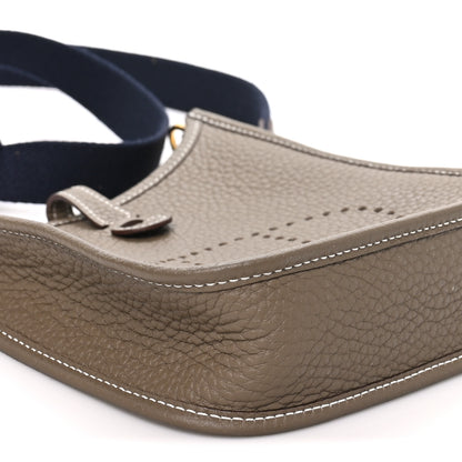 Hermes Taurillon Clemence Amazone Evelyne TPM Etoupe Bleu Indigo 9 of 10