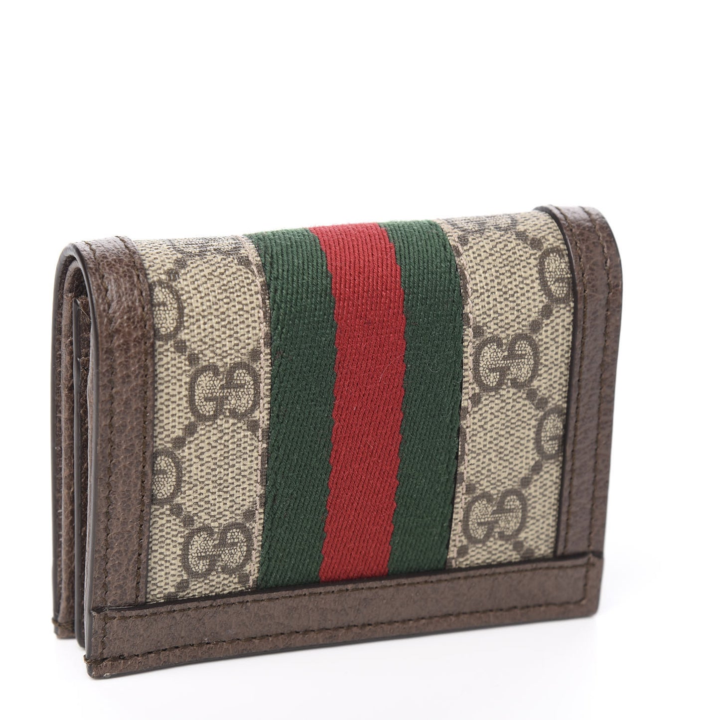 GG Supreme Monogram Web Ophidia Card Case Beige New Acero