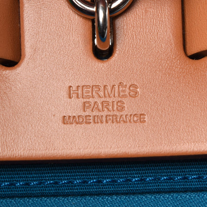 Hermes Vache Hunter Toile Herbag Zip 31 PM Bleu Natural 11 of 15