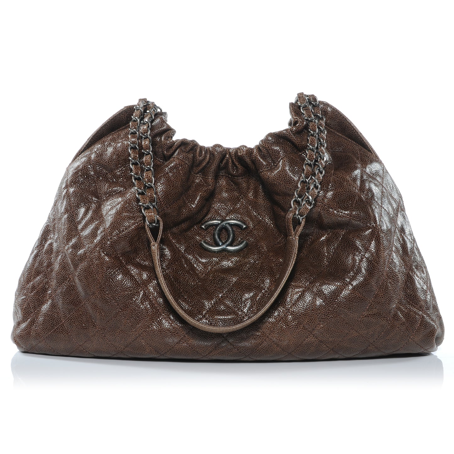 Caviar Elastic Shopper Tote Brown