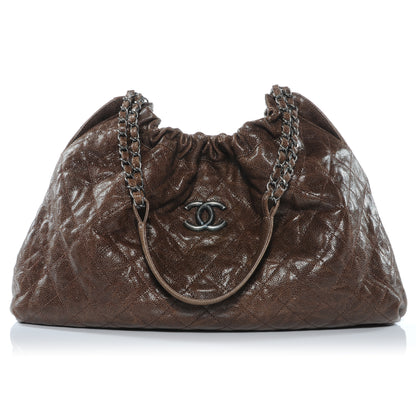 Chanel Caviar Elastic Shopper Tote Brown 1 of 9