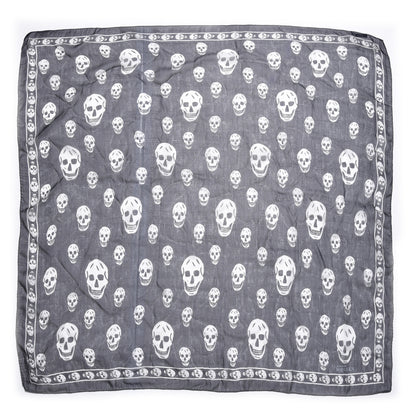 Alexander McQueen Silk Chiffon Skull Scarf Black Ivory 1 of 5