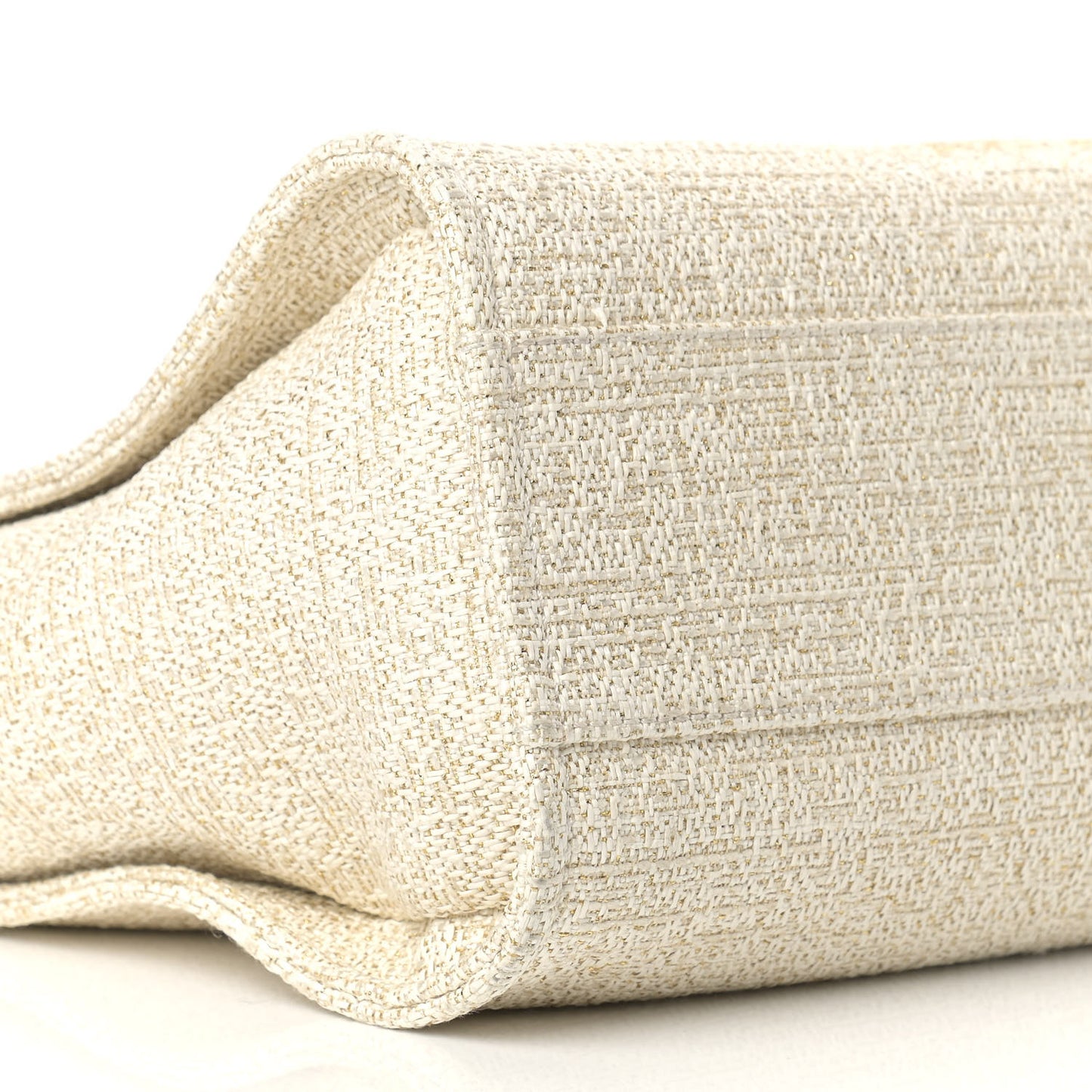 Lurex Boucle Small Deauville Tote White