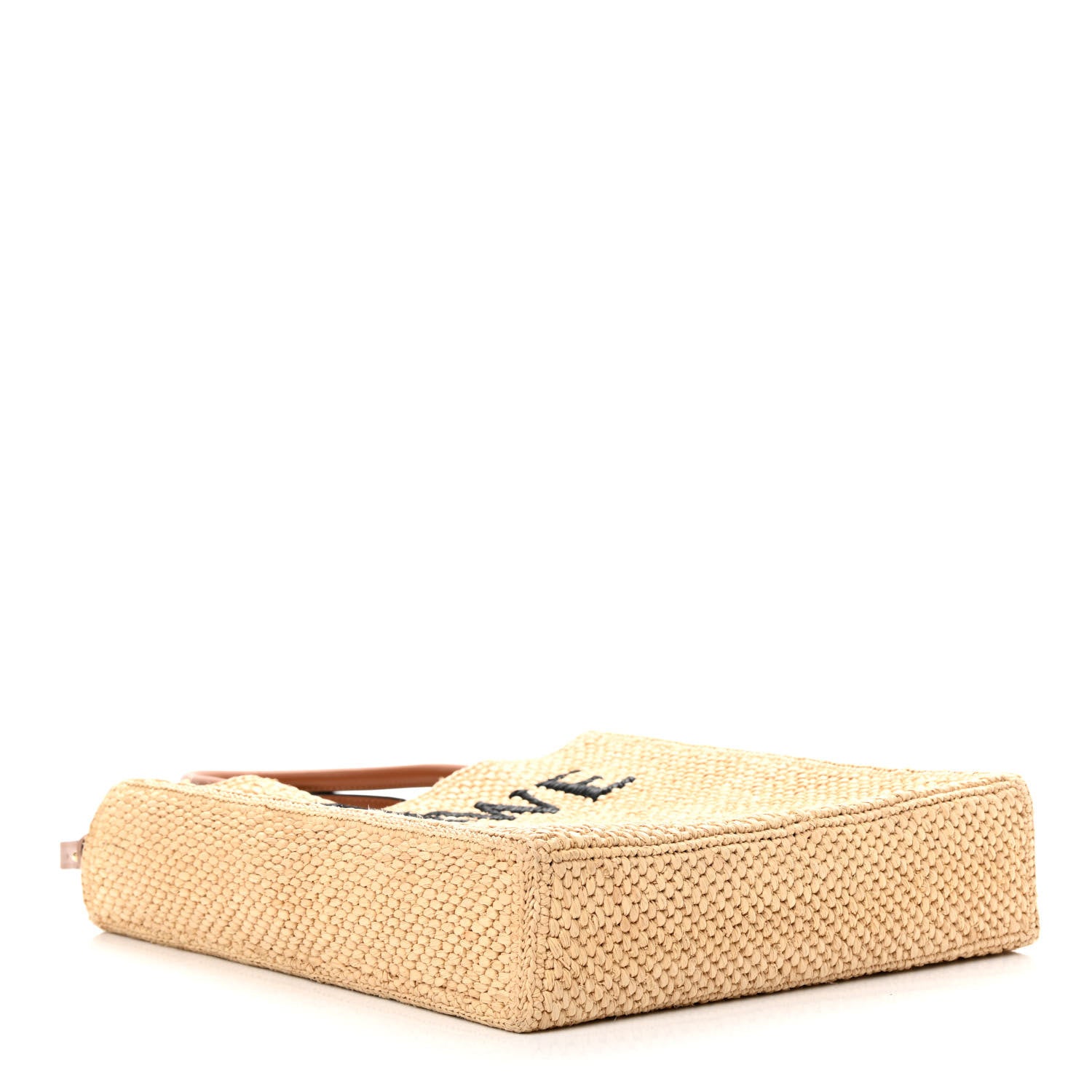 Loewe Raffia Calfskin Standard A4 Tote Bag Natural Black 4 of 9