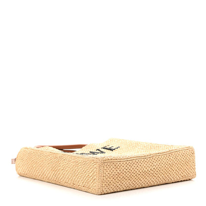 Loewe Raffia Calfskin Standard A4 Tote Bag Natural Black 4 of 9