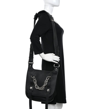 Versace Calfskin Small Biker Chain Satchel Black 2 of 12