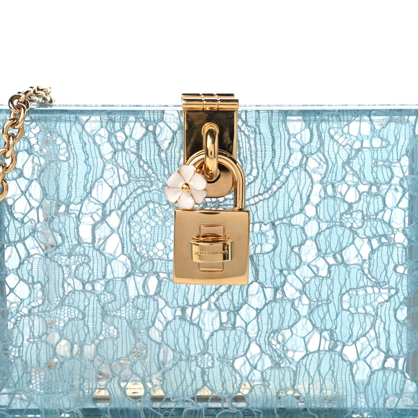 Plexiglass Dolce Box Clutch Blue