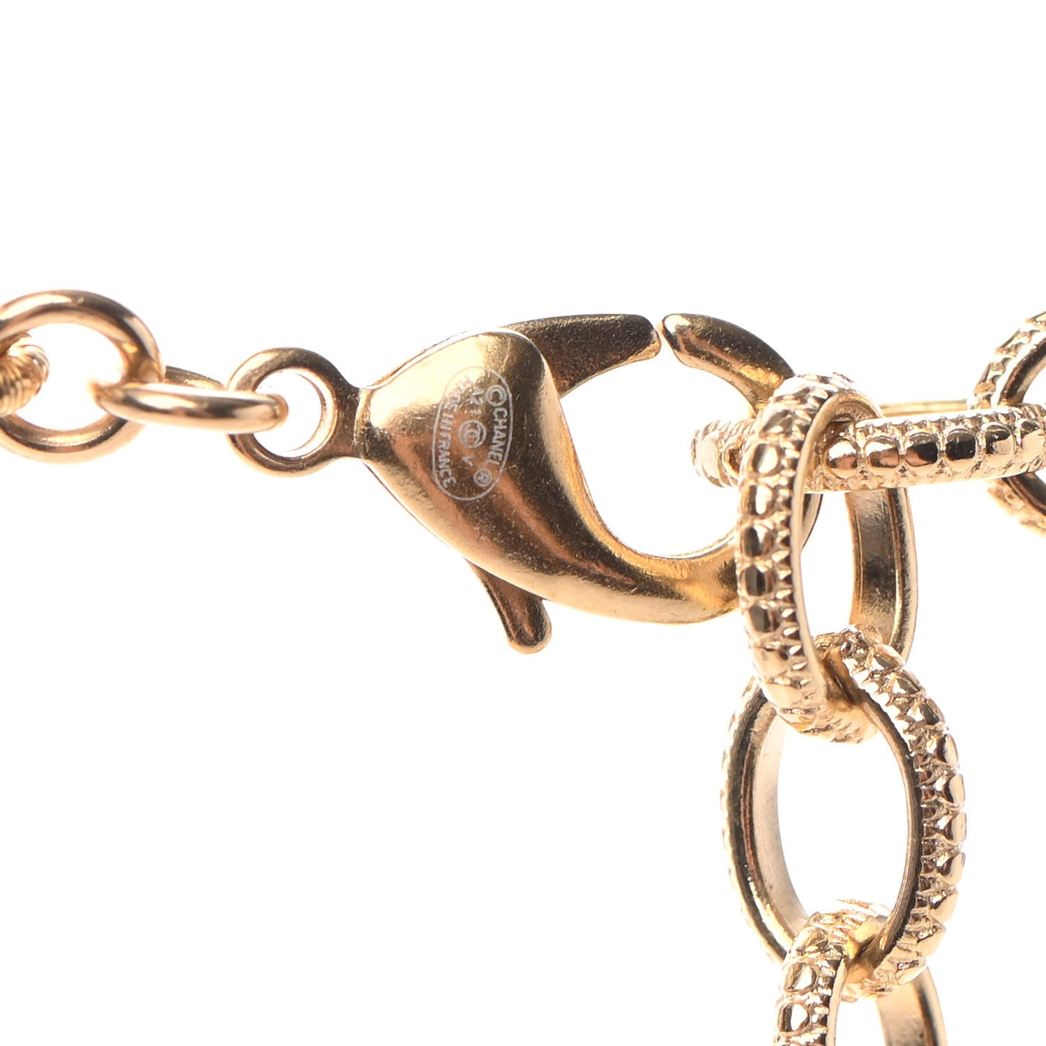 Chanel Pearl Crystal CC Short Necklace Gold 4 of 4