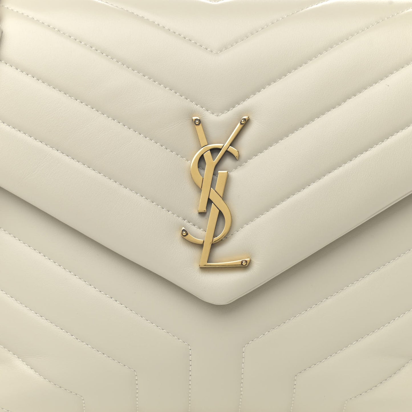 Calfskin Y Quilted Monogram Medium Loulou Chain Satchel Crema Soft
