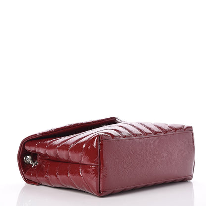 Saint Laurent Patent Y Quilted Monogram Small Loulou Chain Satchel Palissandre 4 of 8
