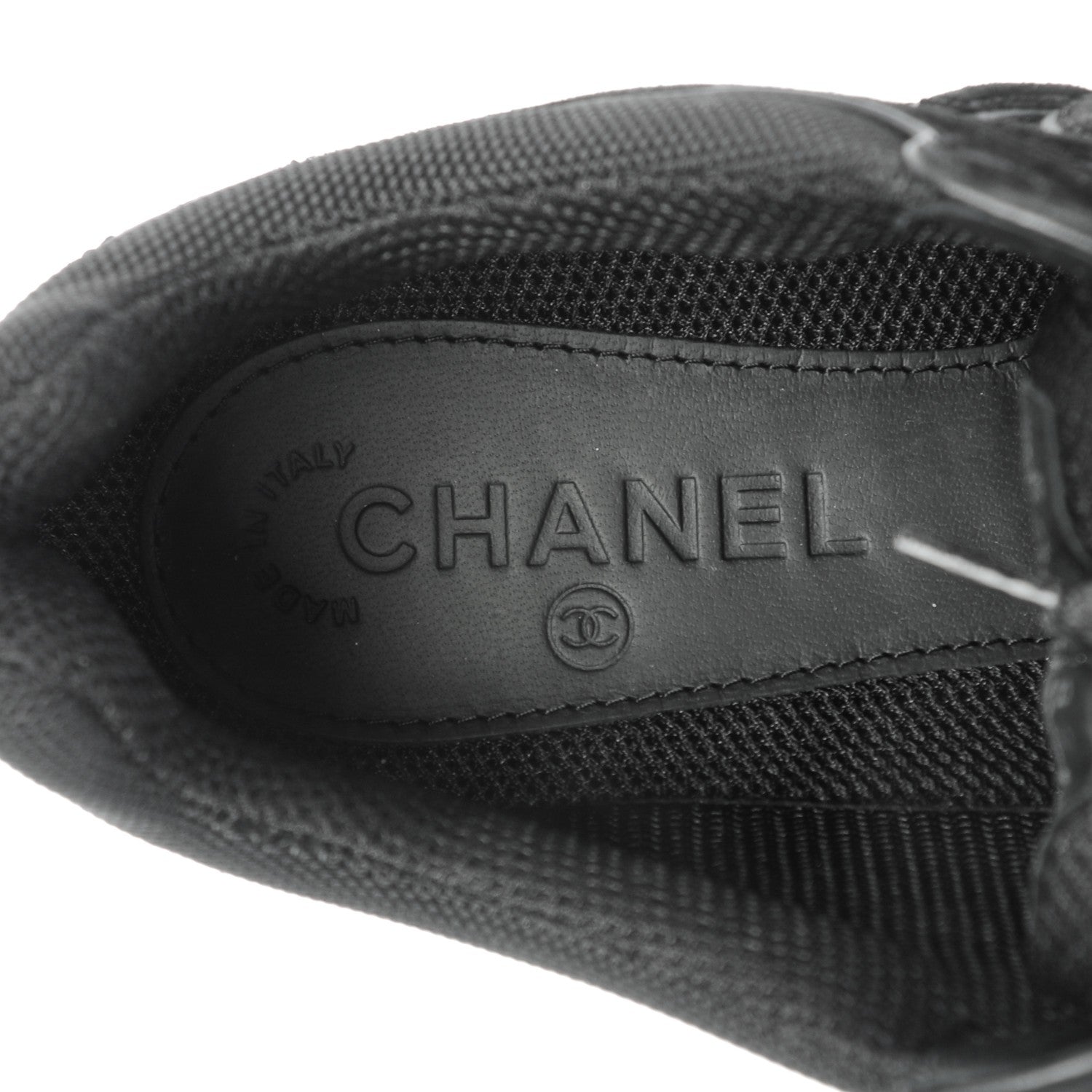 Chanel Suede Calfskin CC Sneakers 39 Black 6 of 7