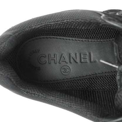 Chanel Suede Calfskin CC Sneakers 39 Black 6 of 7
