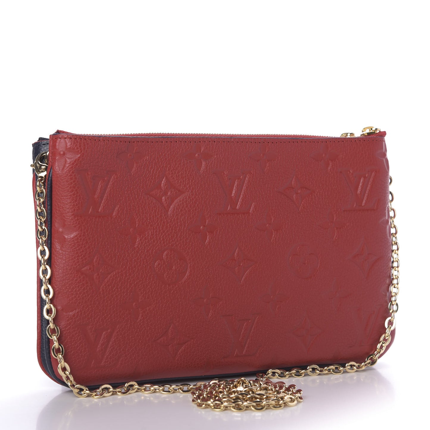 Empreinte Double Zip Pochette Marine Rouge