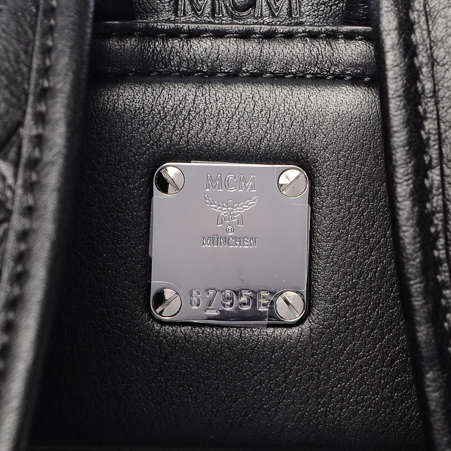 MCM Calfskin Ottomar Monogram Duke Backpack Black 6 of 6