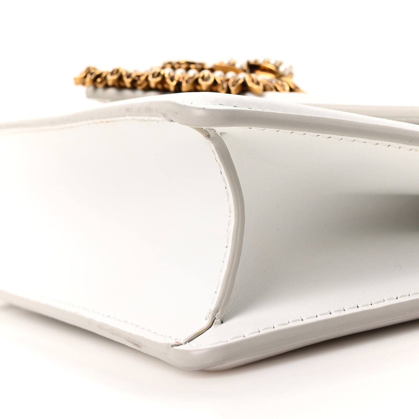 Smooth Calfskin Small Devotion Envelope Top Handle Bag White