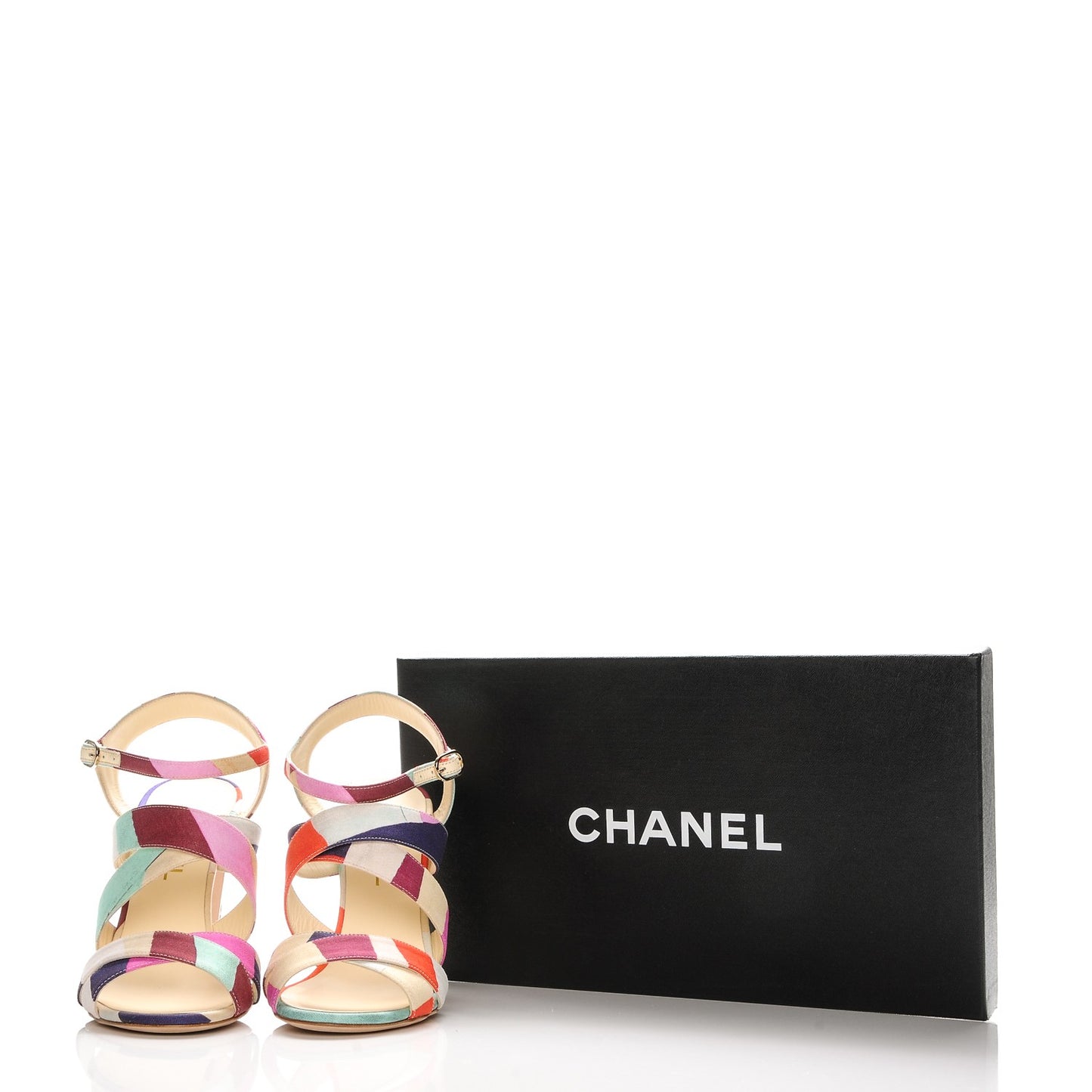 Fabric Camellia Embossed Sandals 39 Multicolor