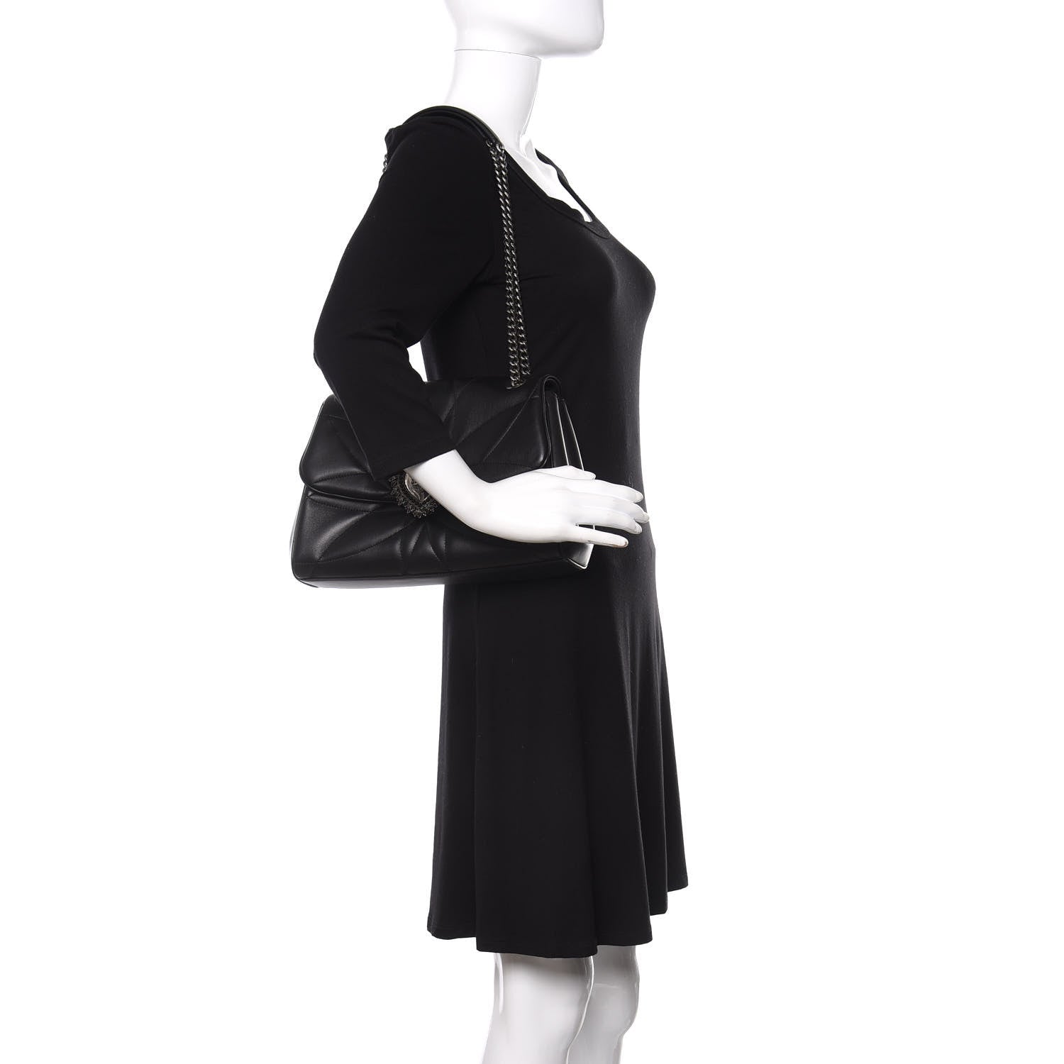 Dolce & Gabbana Lambskin Devotion Shoulder Bag Black 2 of 11