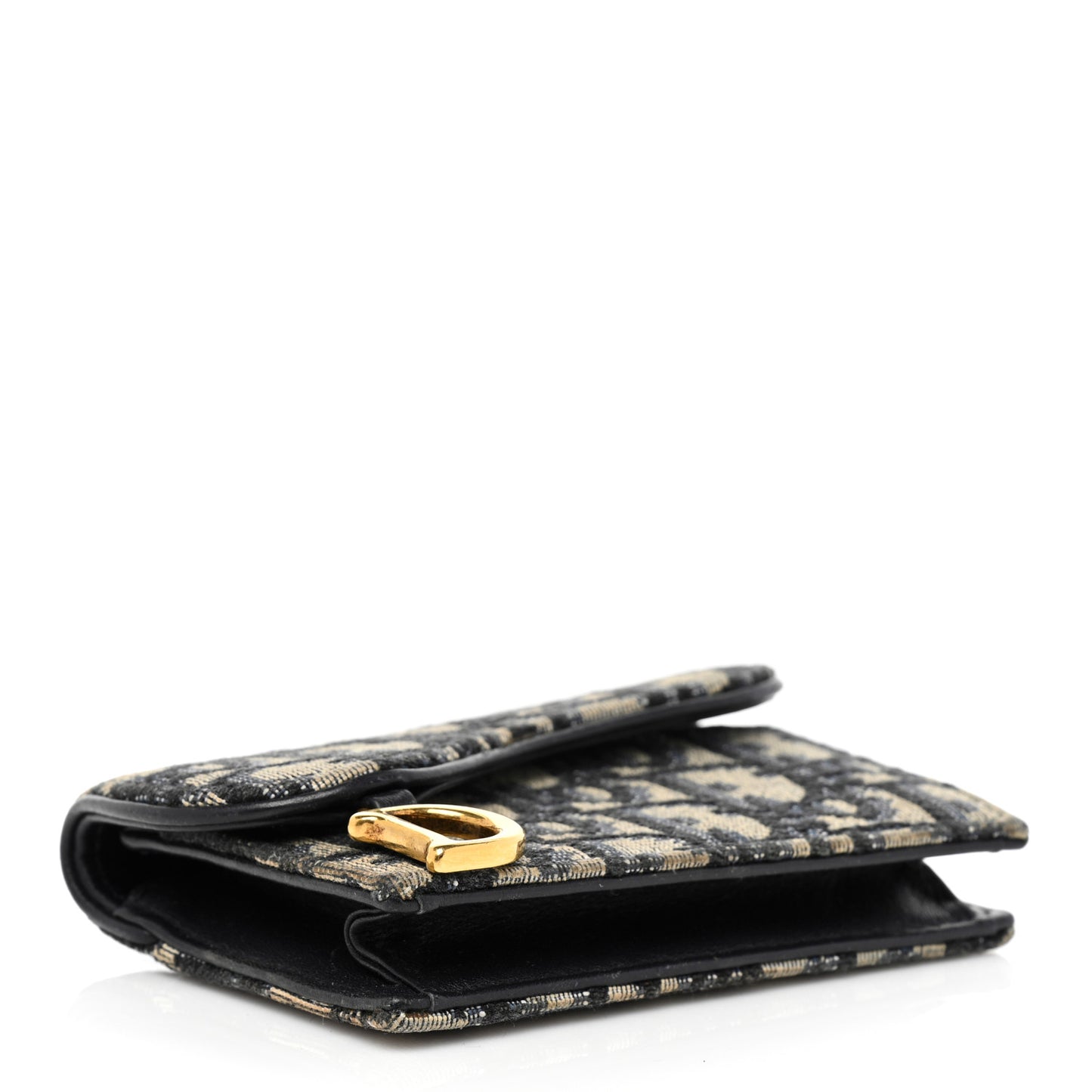Oblique Saddle Card Holder Blue