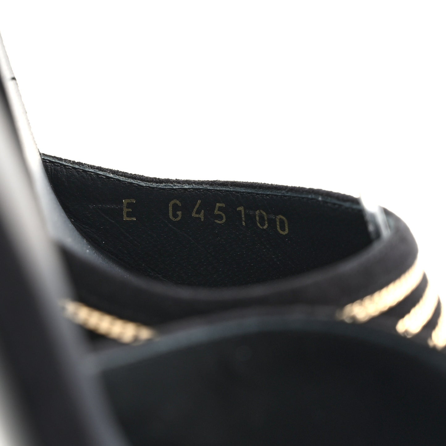 Suede Kidskin Chain Sandals 38 Black