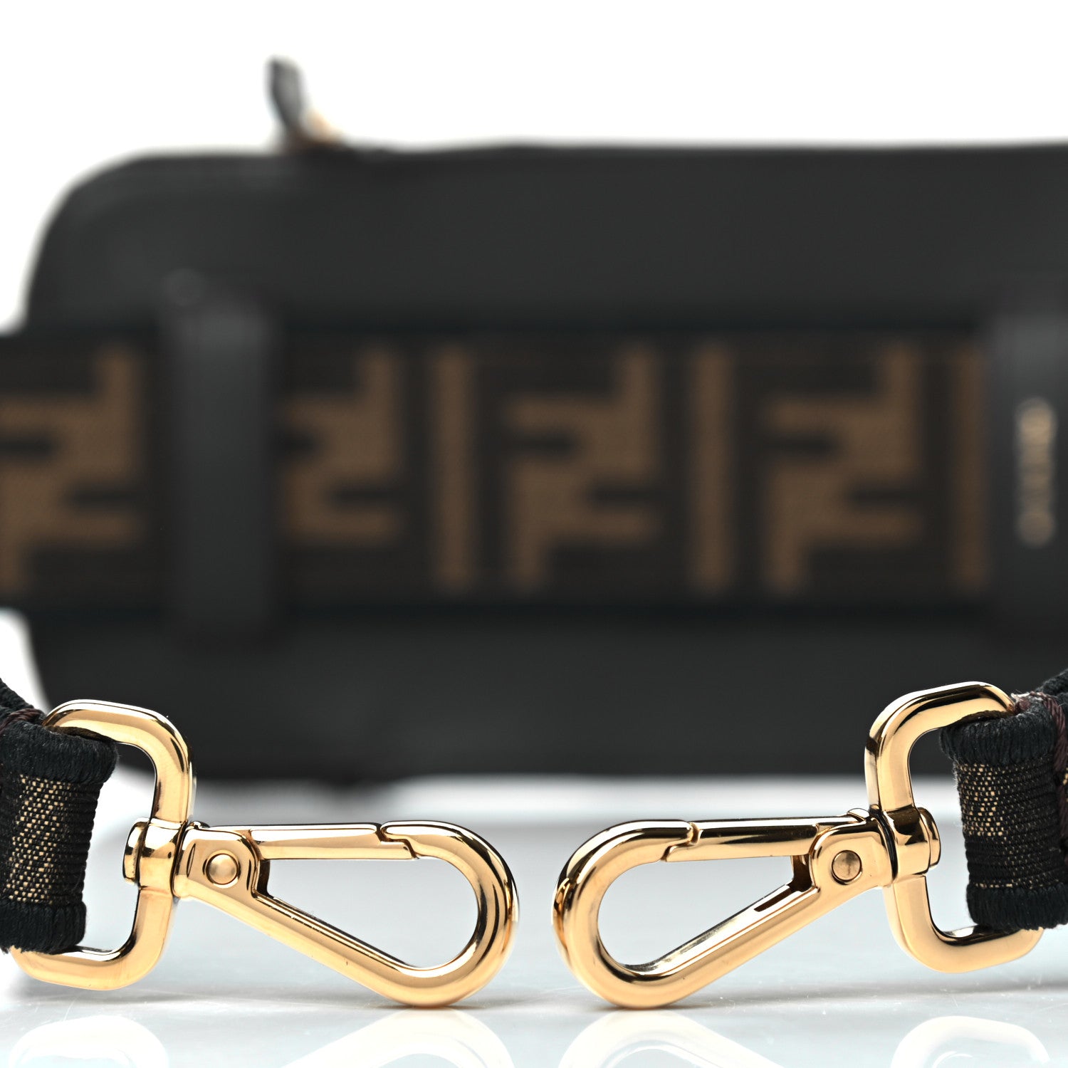 Fendi Fabric Jacquard FF 1974 Cell Pocket Strap You Tobacco Moro Black 9 of 9