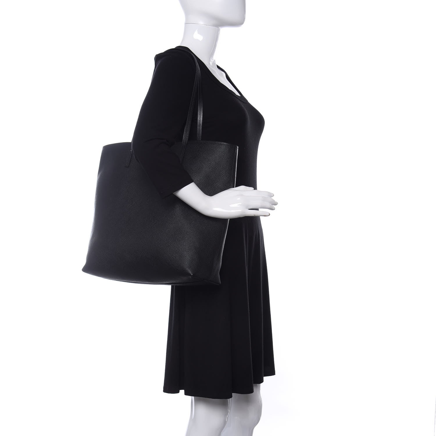 Prada Saffiano Cuir Tote Black 2 of 11