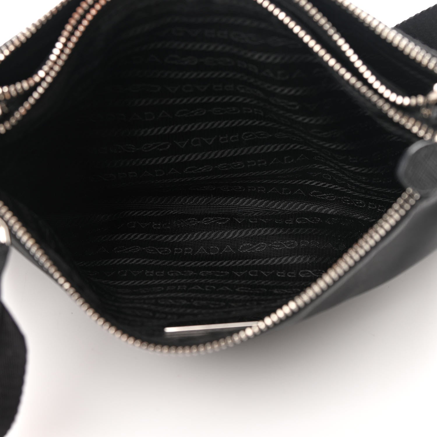 Prada Re-Nylon Saffiano Re-Edition 2000 Double Zip Crossbody Bag Black 6 of 16