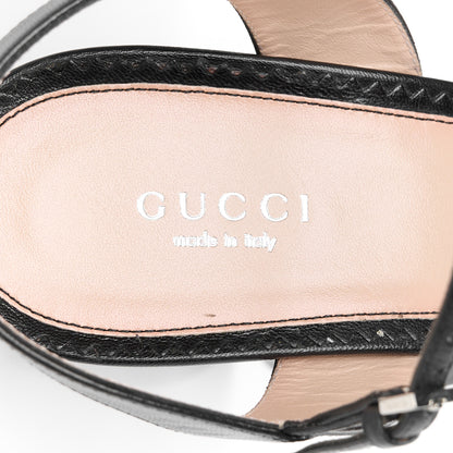 Gucci Malaga Kid Interlocking G Studs 155mm Platform Sandals 40 Perfect Black 7 of 9