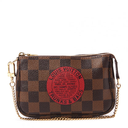 Louis Vuitton Damier Ebene Complice Trunks and Bags Mini Pochette Accessories Red 1 of 8