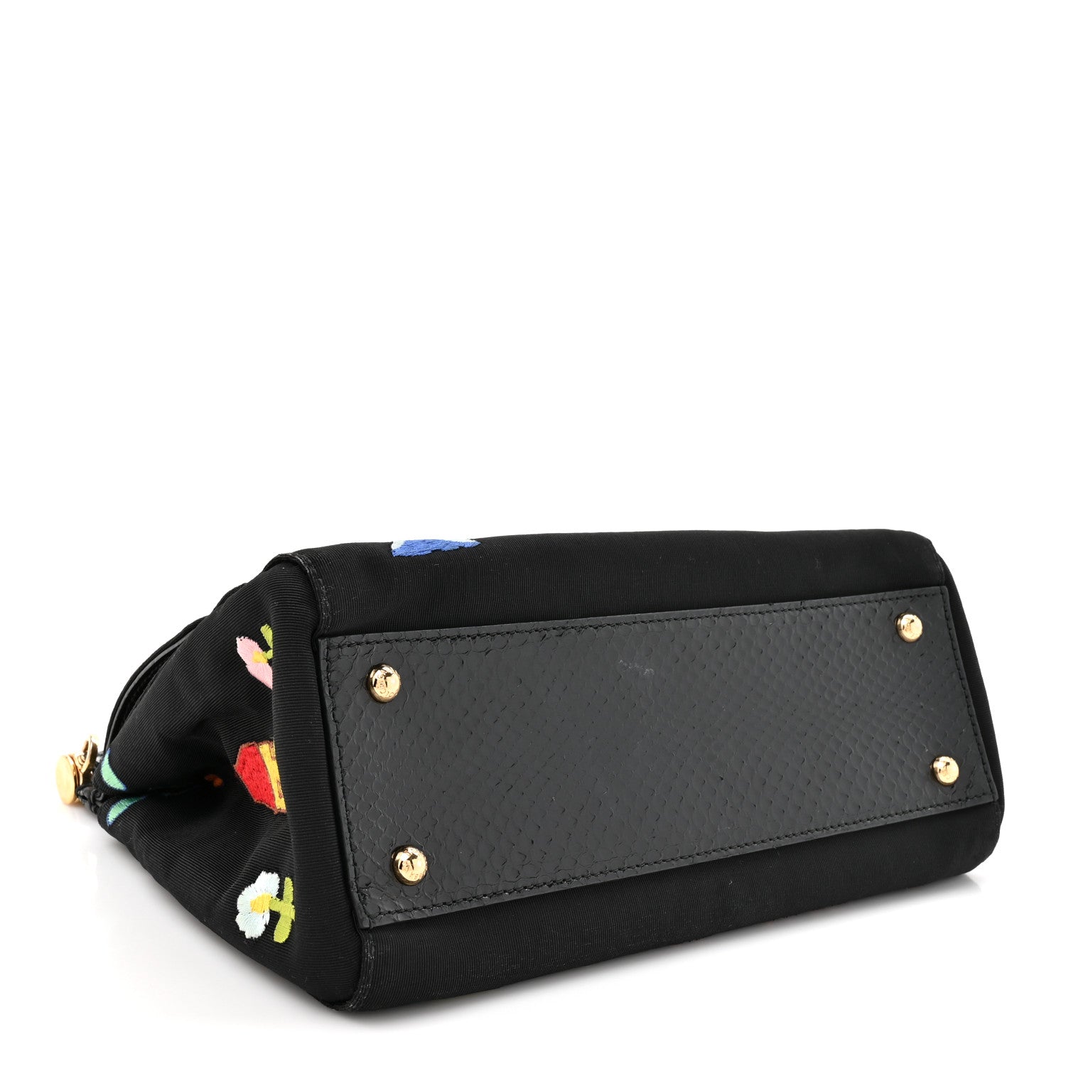 Dolce & Gabbana Neoprene Watersnake Embellished Medium Miss Sicily Satchel Black Multicolor 4 of 13