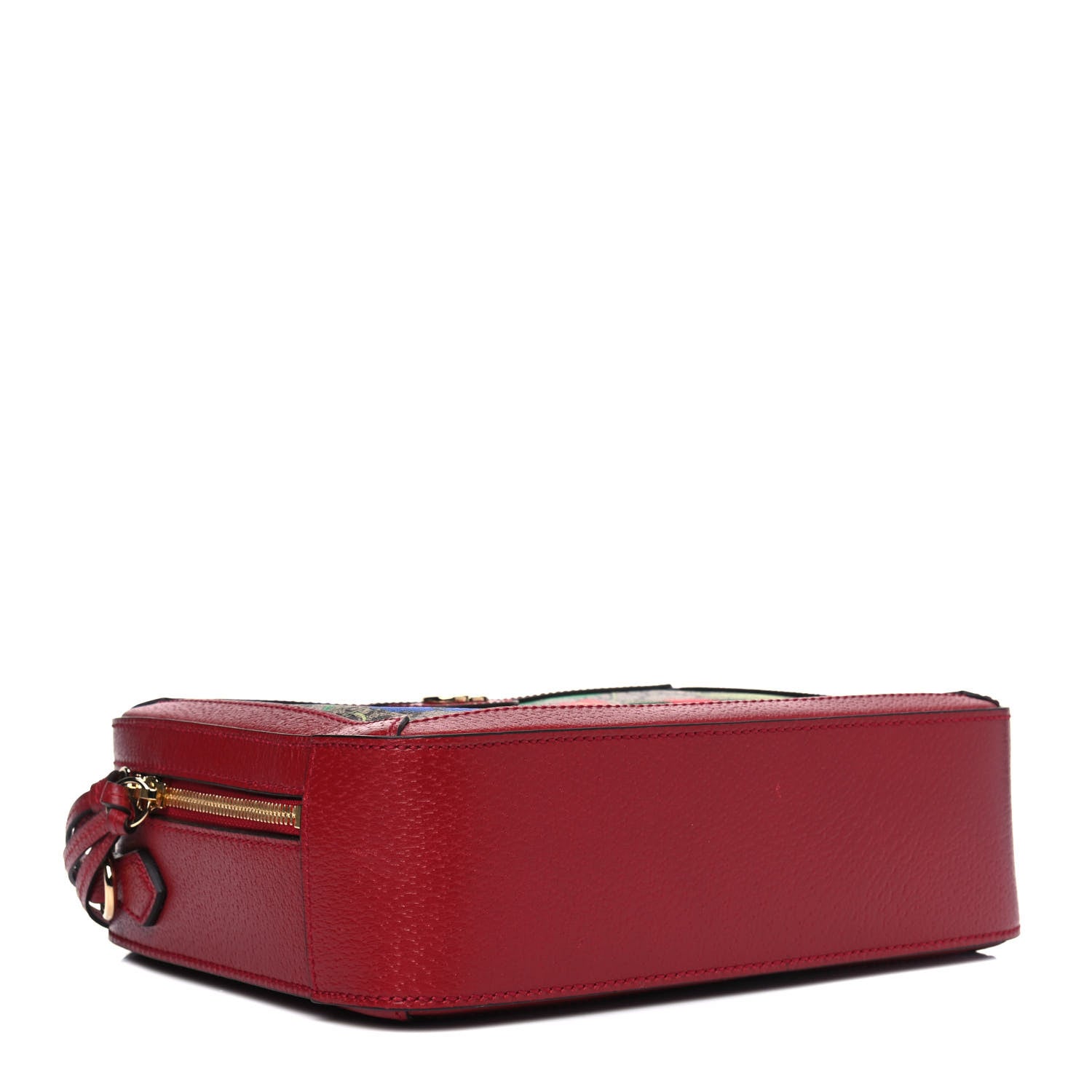 Gucci GG Supreme Monogram Flora Web Small Ophidia Top Handle Shoulder Bag Hibiscus Red 3 of 4