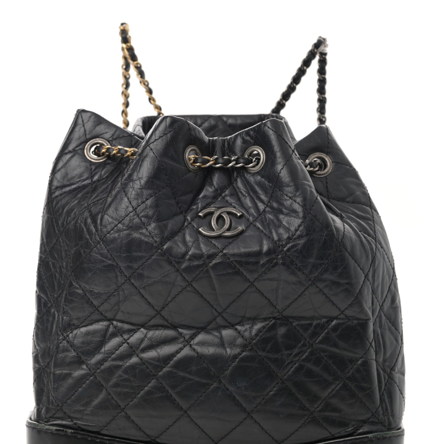 Chanel Aged Calfskin Quilted Small Gabrielle Backpack Black 9 of 19