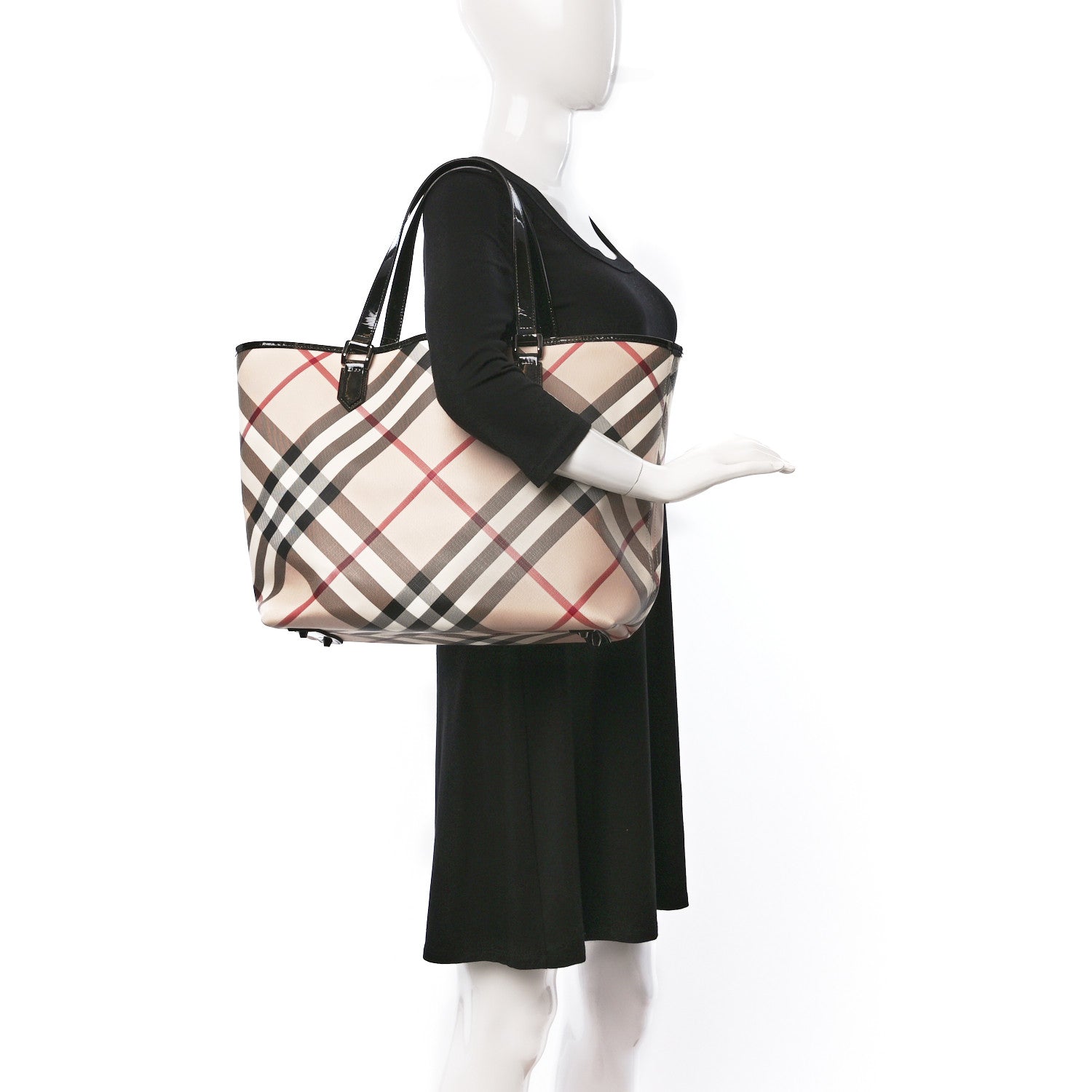 Burberry Supernova Check Large Nickie Tote Black 2 of 9