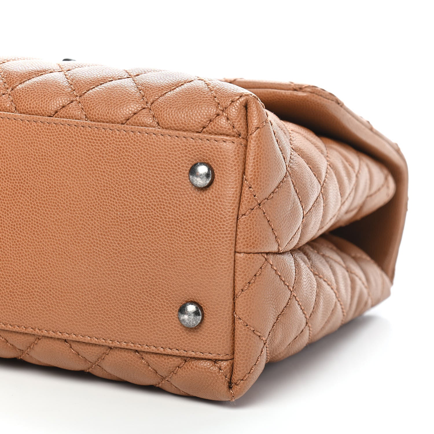 Chanel Caviar Quilted Medium Coco Handle Flap Camel 8 of 9