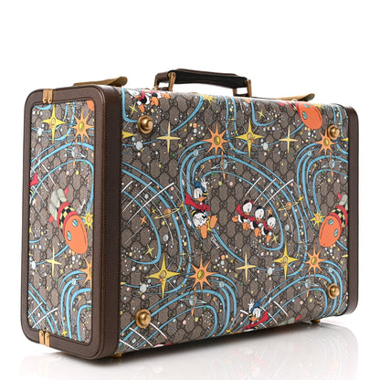 Gucci X DISNEY GG Supreme Monogram Donald Duck Retro Interlocking G Medium Savoy Suitcase Beige Multicolor New Acero 2 of 10