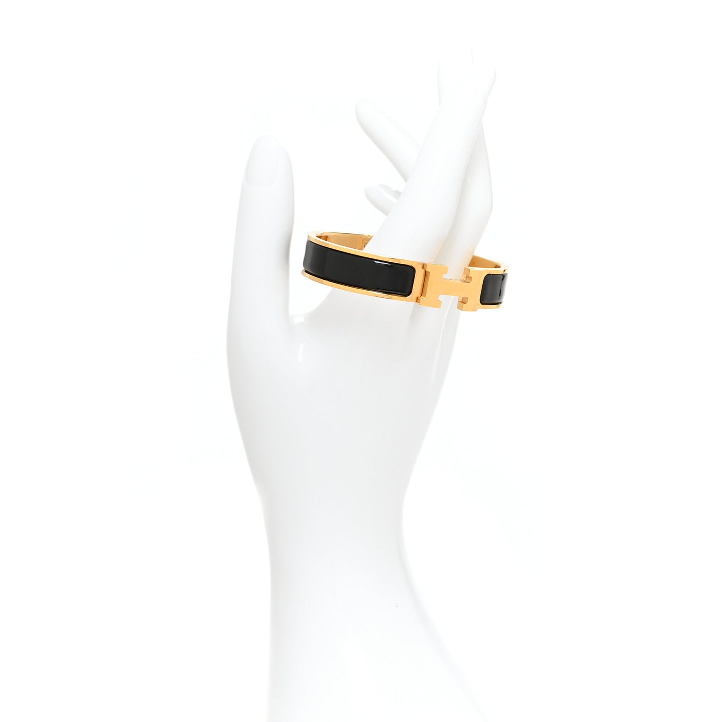 Enamel Narrow Clic Clac H Bracelet PM Black