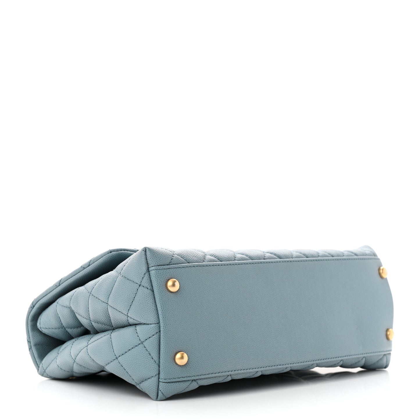 Caviar Quilted Small Coco Handle Flap Light Blue