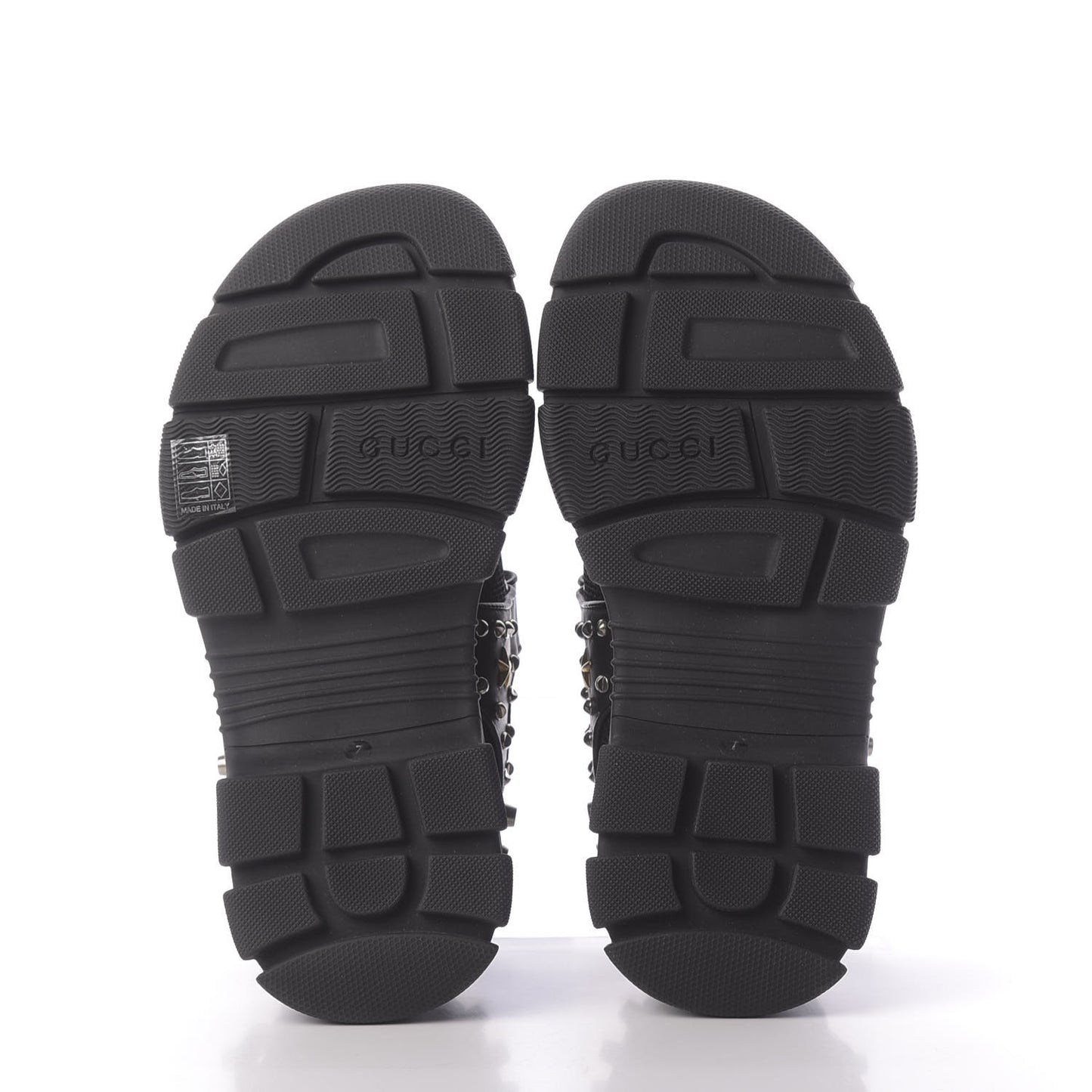Nappa Mesh Studded Mens Aguru Sandals 7 Black
