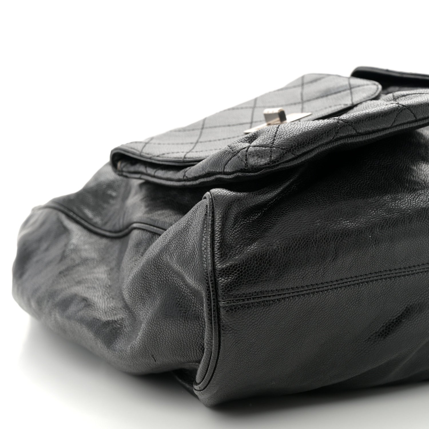 Chanel Glazed Caviar Large Pocket In The City Tote Black 9 of 11