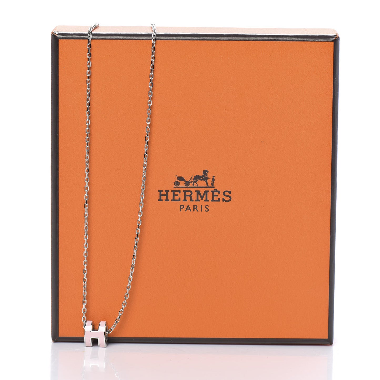 Palladium Mini Pop H Pendant Necklace Rose Dragee