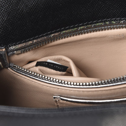 Prada Saffiano Turnlock Chain Shoulder Bag Black 6 of 12