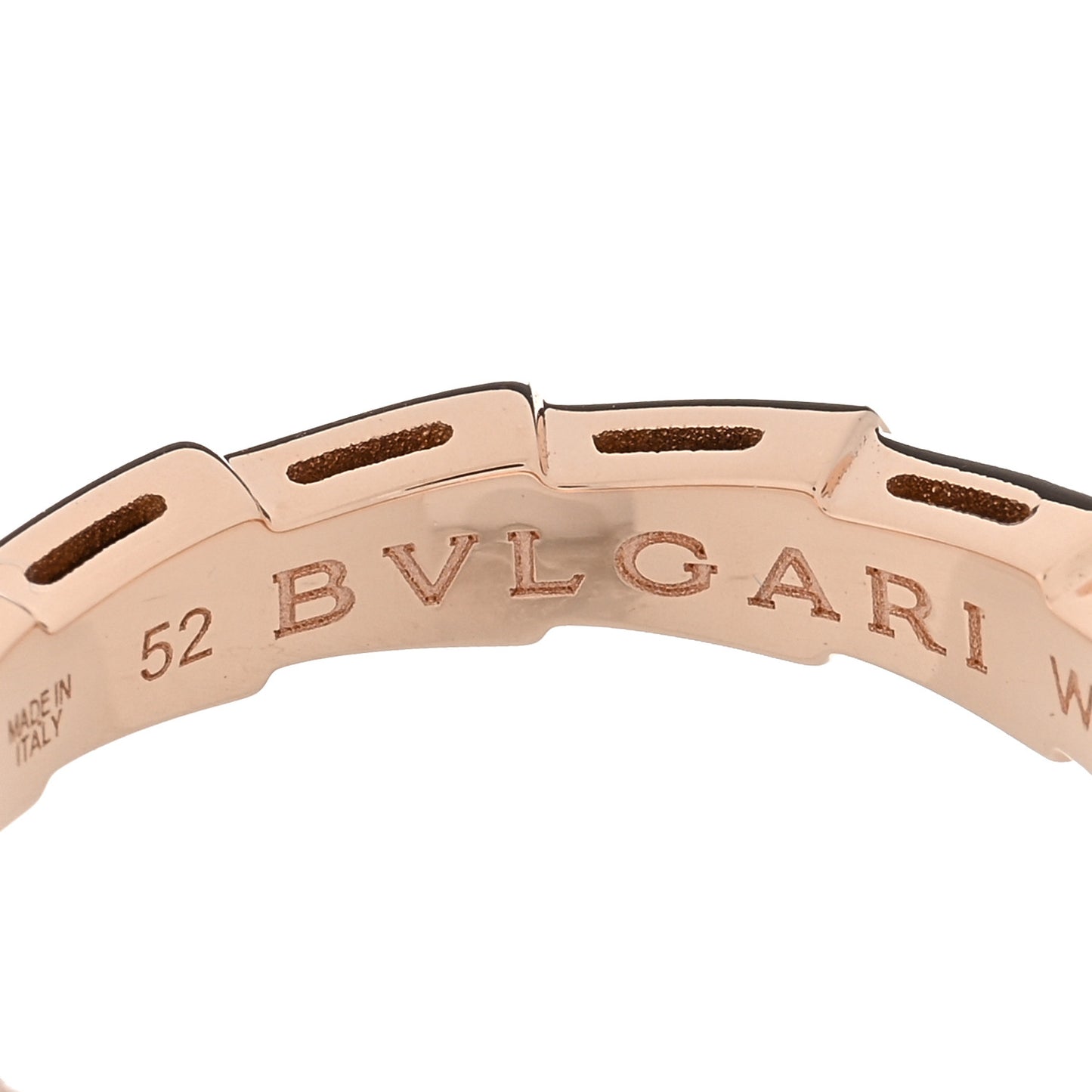18K Rose Gold Serpenti Viper Band Ring 52 6