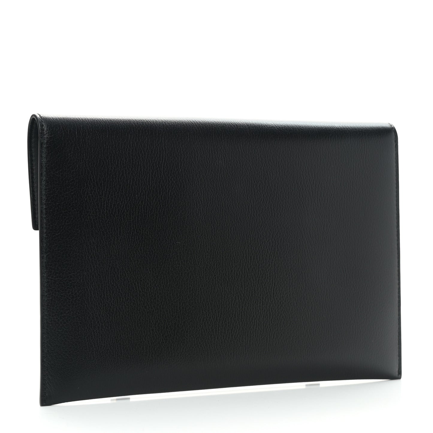 Calfskin Skull Stud Envelope Clutch Black
