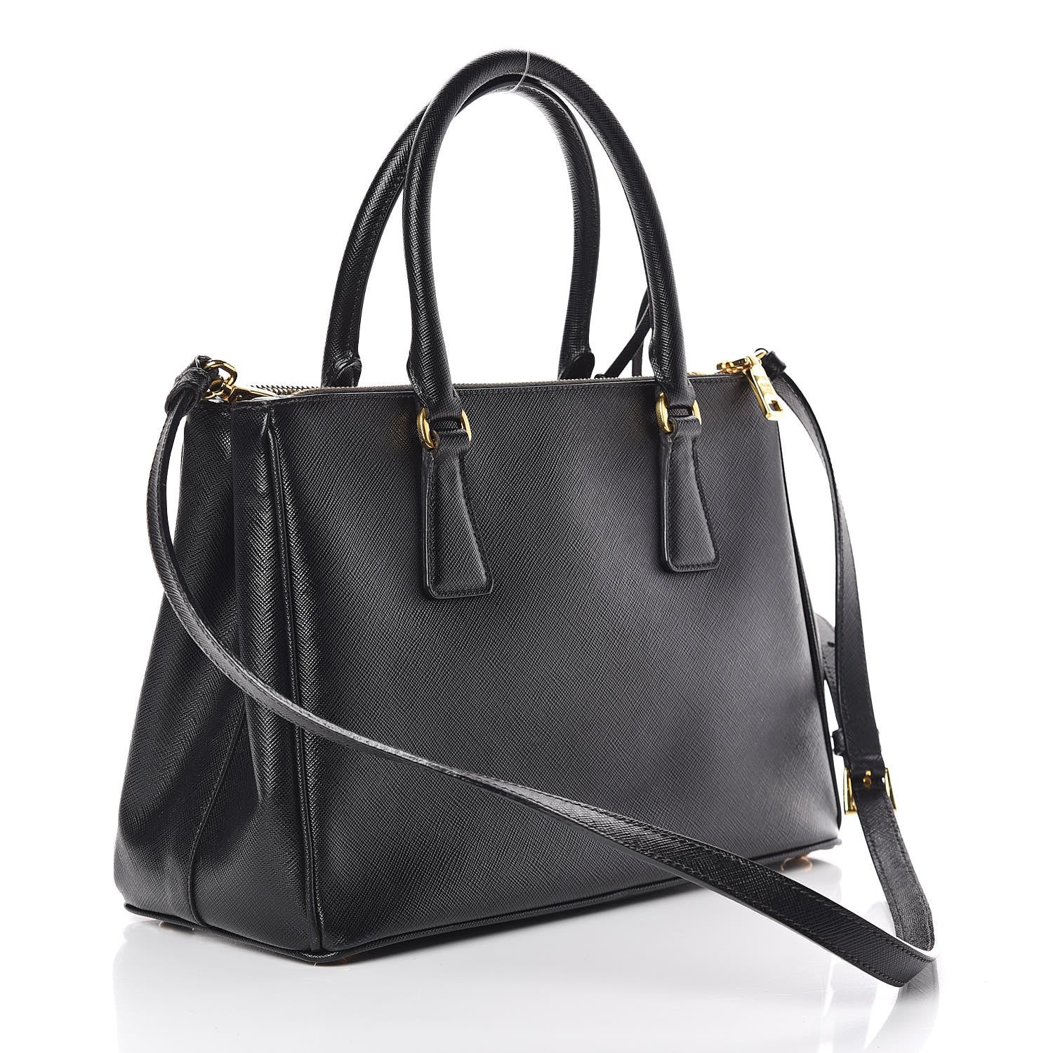 Prada Saffiano Small Galleria Double Zip Tote Black 3 of 14