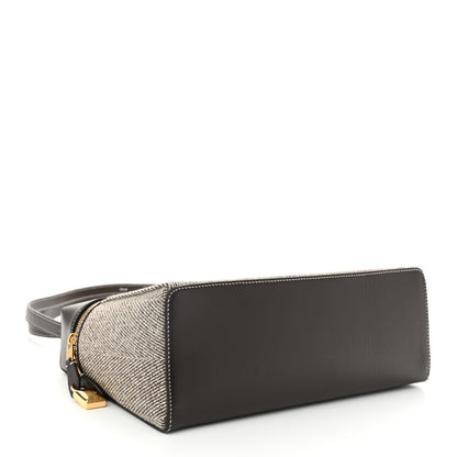 Loro Piana Calfskin Merino Wool Extra Bag L27 Natural Brown Dark Chocolate Licorice Sun Gold 4 of 9