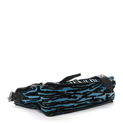 Proenza Schouler Lambskin Velvet Medium Woodgrain PS1 Satchel Teal Black 4 of 11