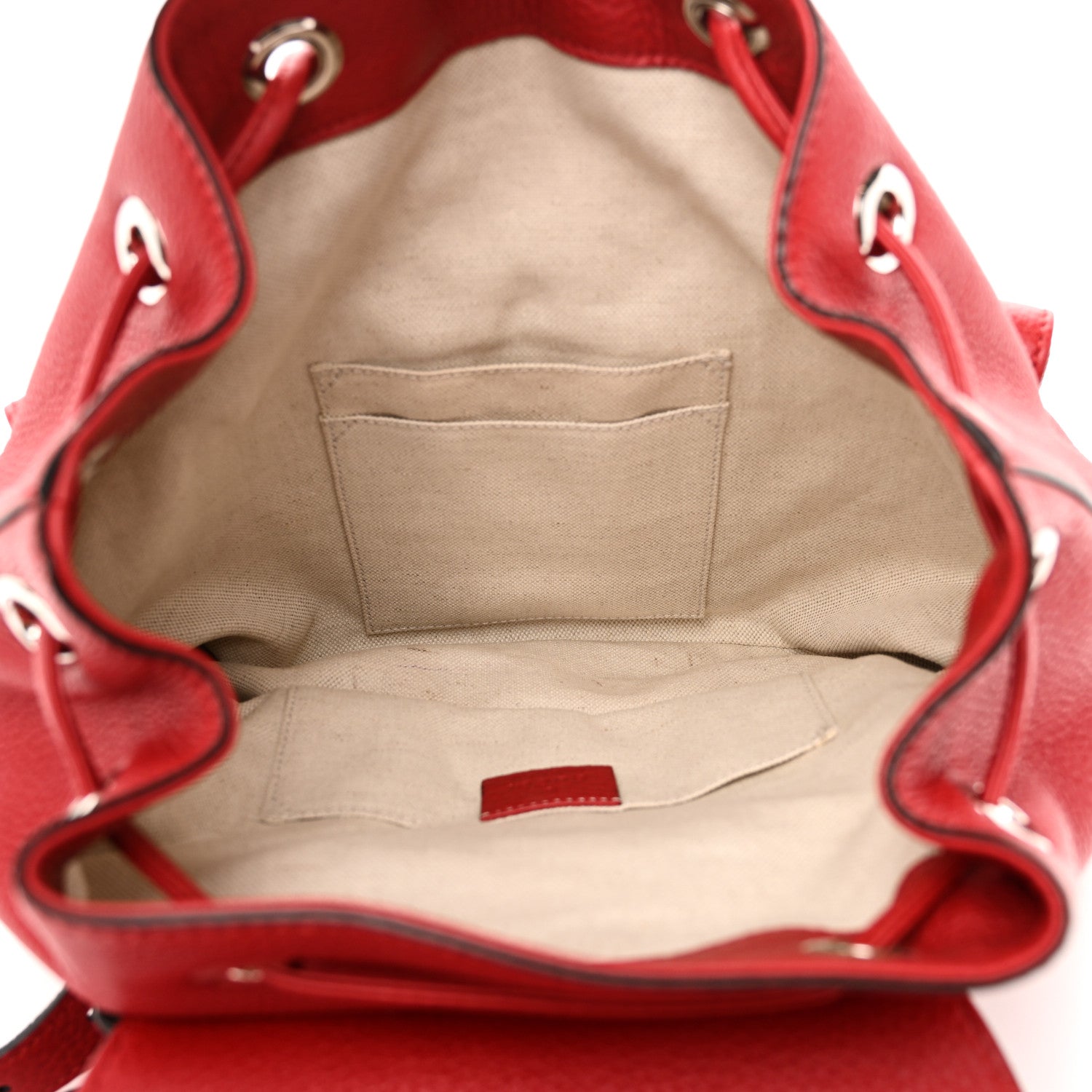 Gucci Cellarius Calfskin Medium Bamboo Backpack Hibiscus Red 5 of 10