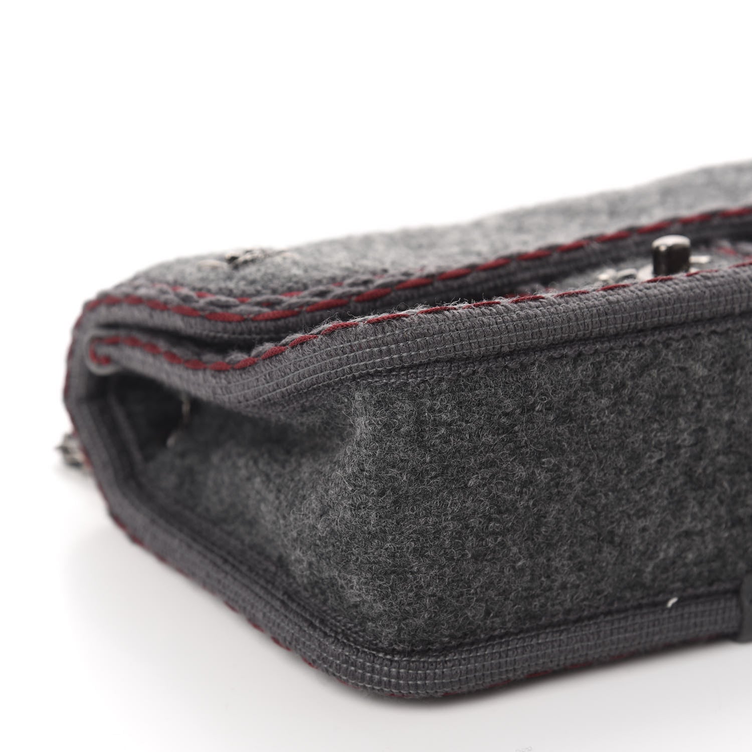 Chanel Wool Quilted Mini Edelweiss Single Flap Grey 7 of 11